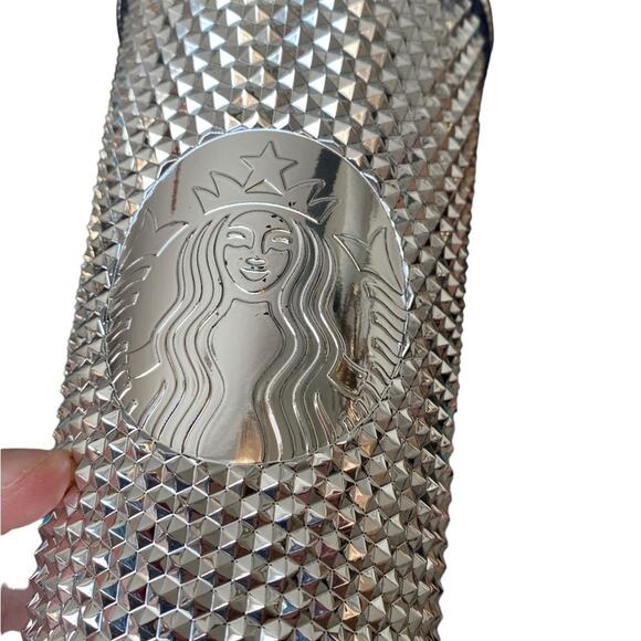 Disney Starbucks Tumbler Mickey Geometric - Silver Studded 100th Anniversary - Picture 6 of 6